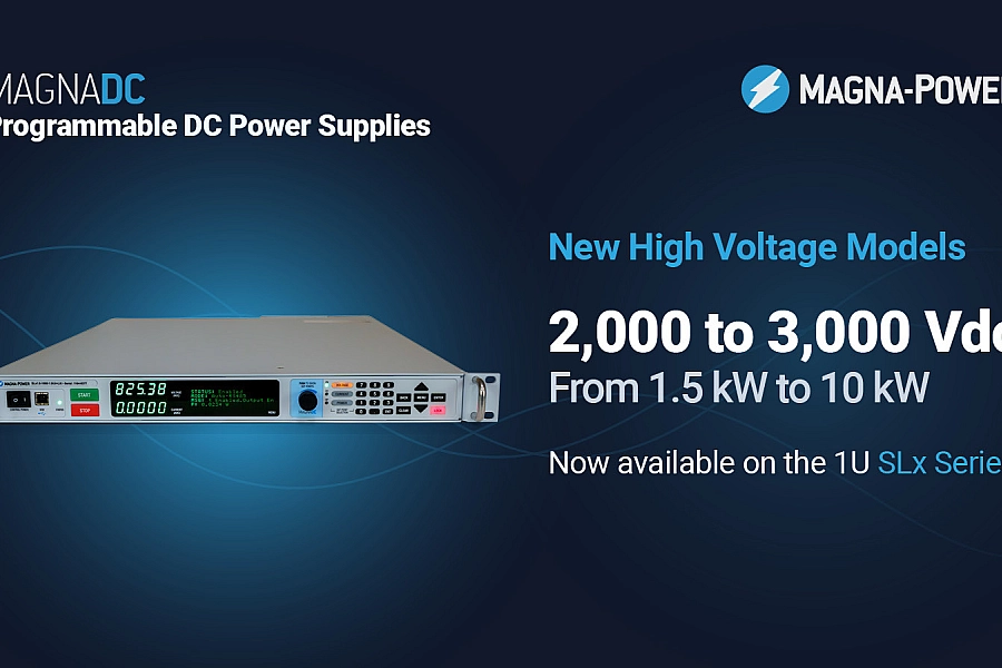 Magna-Power Introduces New High Voltage 1U DC Power Supply Models up to 3000 Vdc