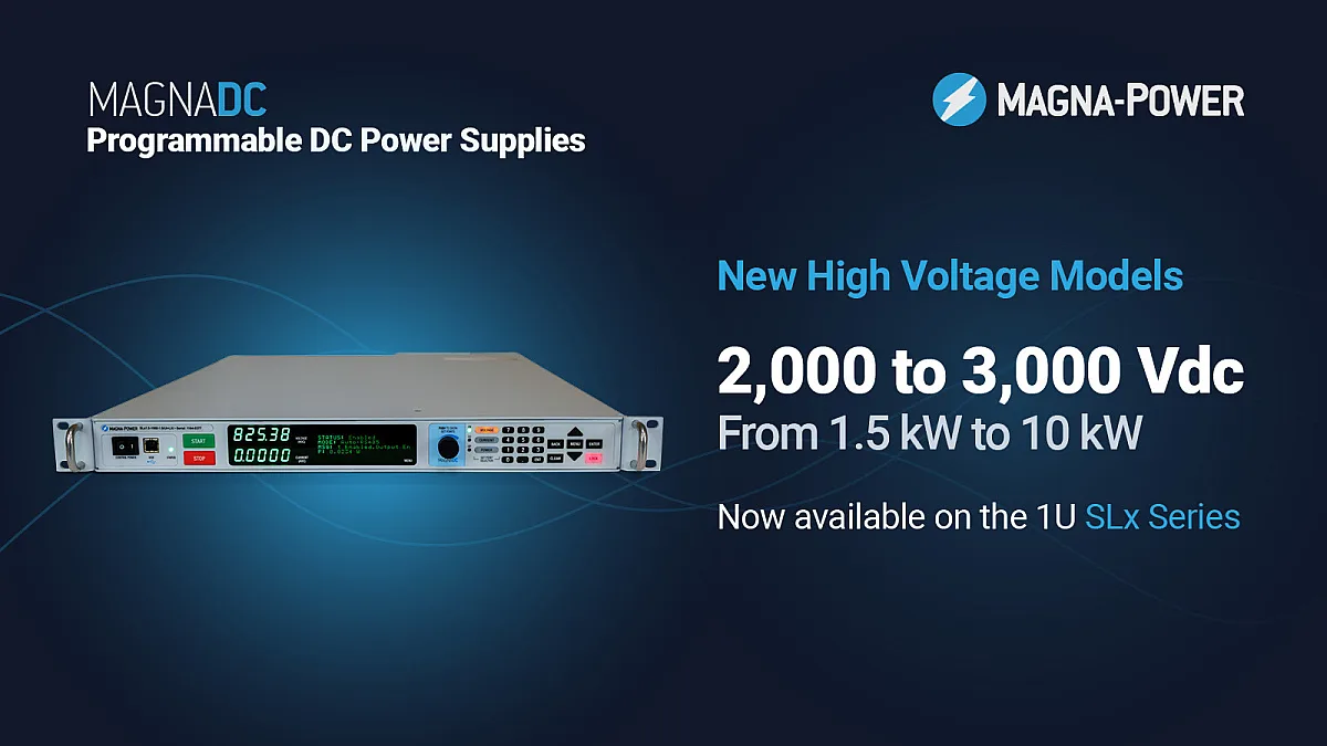 Magna-Power stellt neue Hochspannungs-1U-DC-Netzteilmodelle bis 3000 Vdc vor Artikelbild