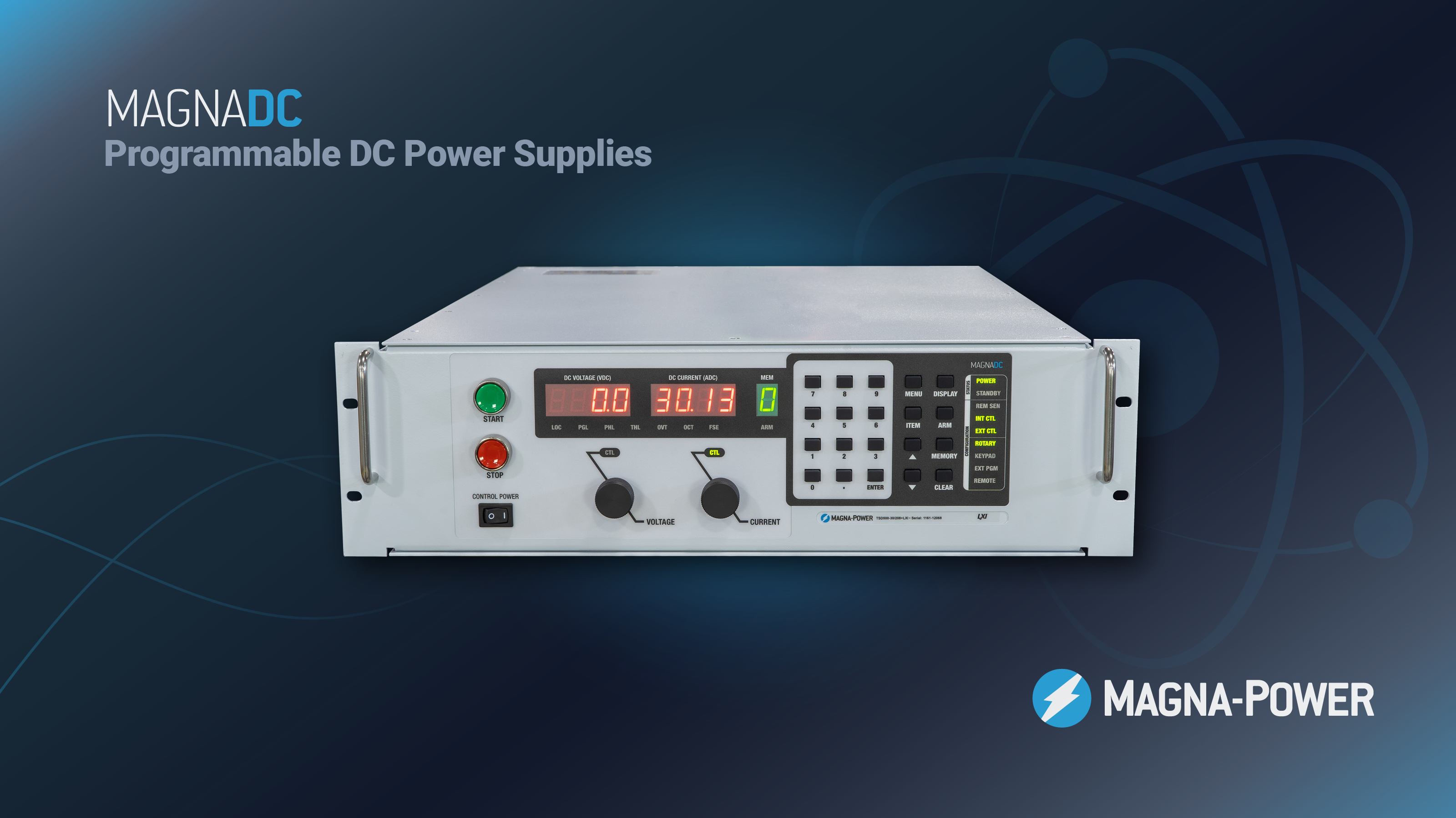 Magna-Power 15 kW water cooled TS Series programmable DC power supply.