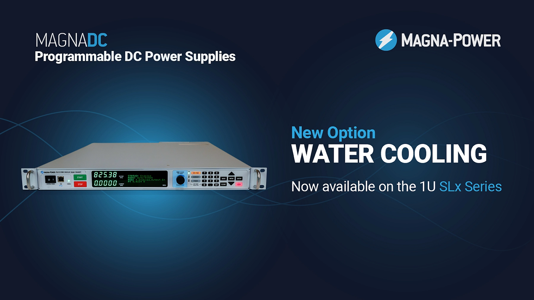 Magna-Powers 1U SLx Serie programmierbare DC-Netzgeräte jetzt mit der Wasserkühlung (+WC) Option erhältlich