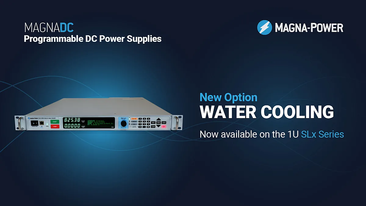 Magna-Power erweitert Wasserkühloption auf die 1U SLx Series: Programmierbare DC-Netzgeräte von 1,5 kW bis 10 kW Artikelbild