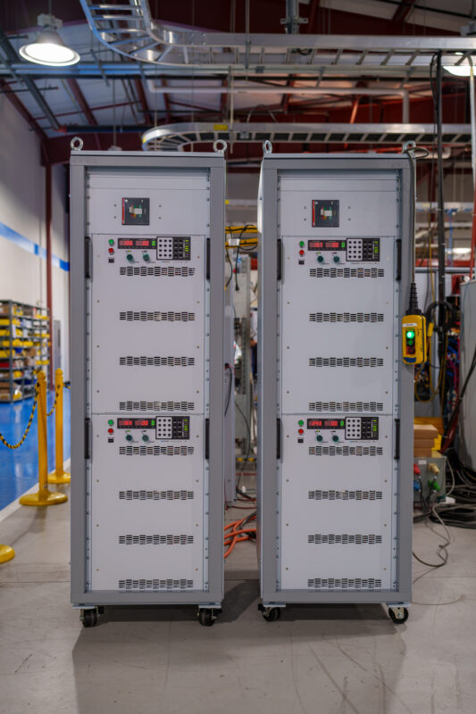 4x 100 kW TS Series power supplies integrated into 2x CAB-A4/480SP+IP2 ...